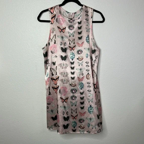 Urban Outfitters Kimchi Blue Butterfly Print Dress Pink Size M Y2K Fairycore - Picture 14 of 15
